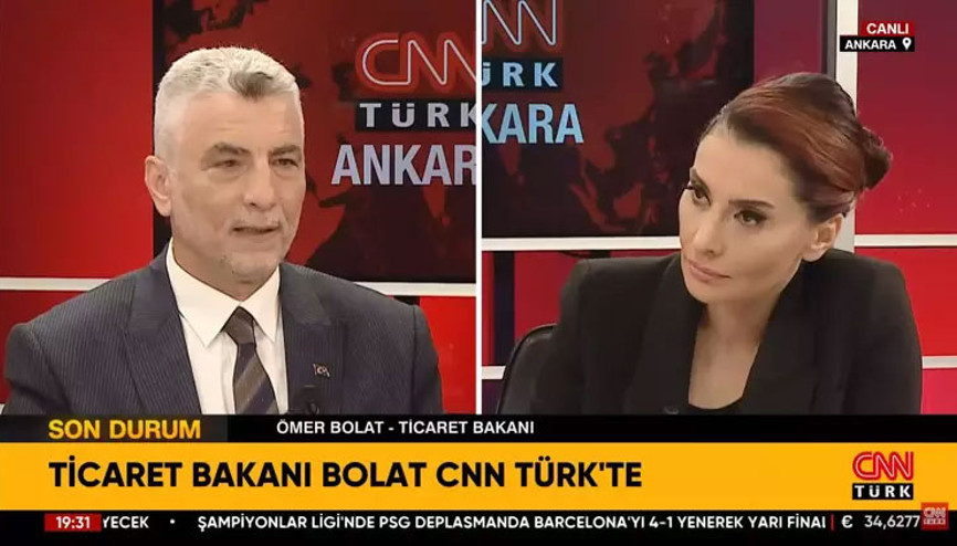 Ticaret Bakanı Bolat, CNN TÜRKte konuştu: Türkiye, İsraile jet yakıtı satmıyor