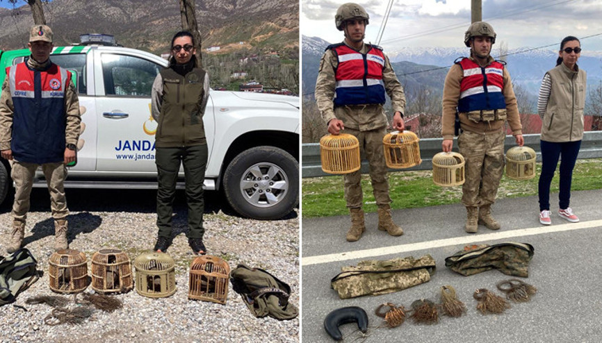 Yol kontrollerinde 9 keklik ele geçirildi Kaçak avlanan 3 kişiye 67 bin 703 TL ceza