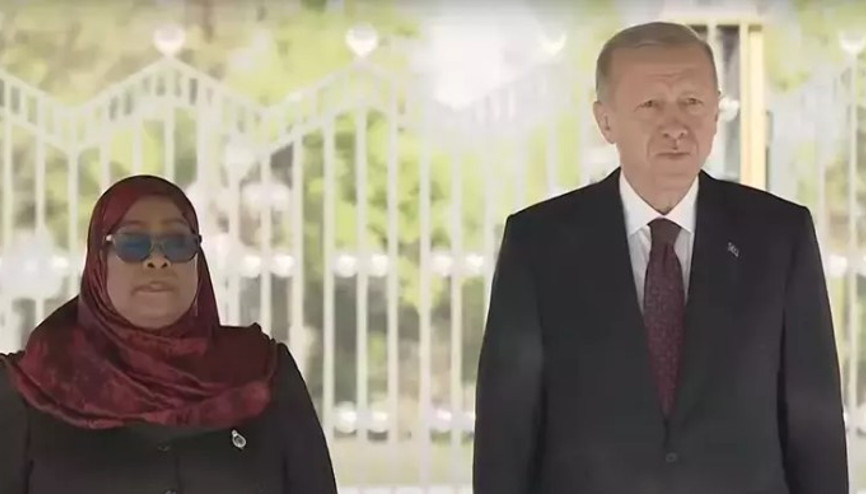 Tanzanya Birleşik Cumhuriyeti Cumhurbaşkanı Samia Suluhu Hassan, resmi törenle karşılandı