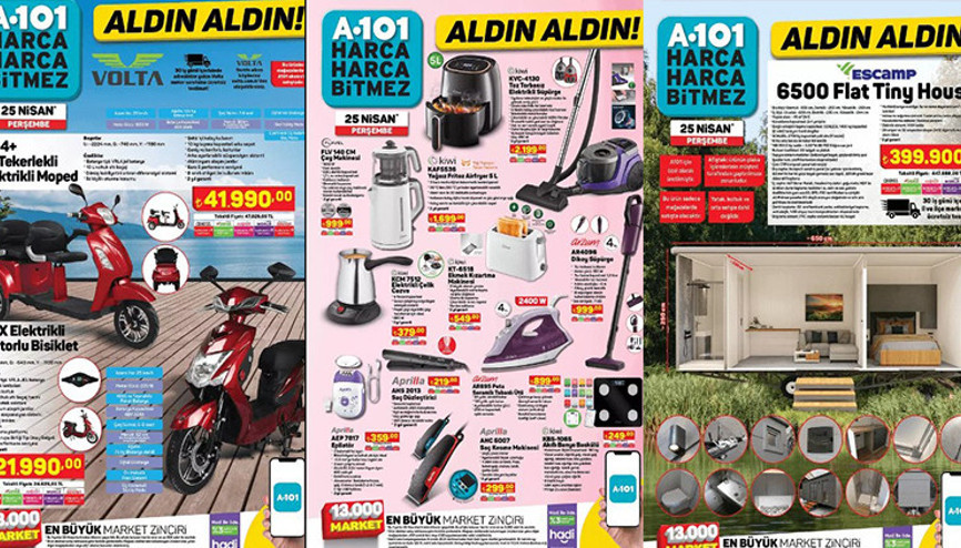 SATIŞA ÇIKTI A101 AKTÜEL 25 NİSAN 2024 KATALOĞU - İNDİRİMLİ ÜRÜNLER 🛒📌|| A101de bu hafta neler var Tiny House, Üç Tekerlekli Elektrikli Moped A101de...