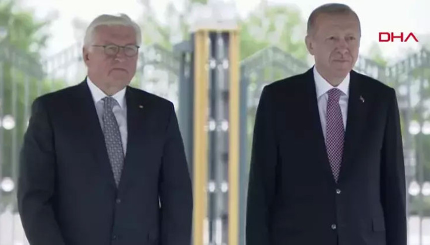 Cumhurbaşkanı Erdoğan, Almanya Cumhurbaşkanı Steinmeieri resmi törenle karşıladı