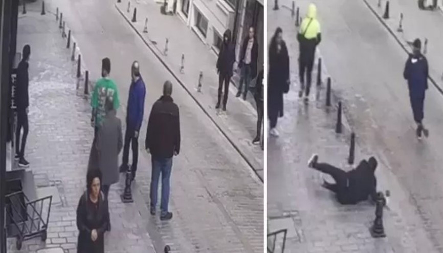 Fatihte yumruk atarak yere düşürdükleri bir kişiyi böyle gasbettiler
