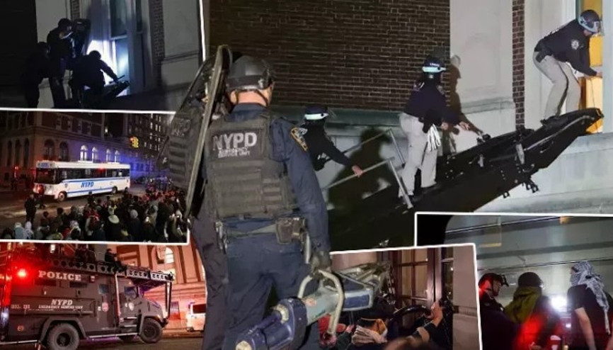 ABD üniversitelerinde Filistin’e destek gösterileri... Columbia Üniversitesi binasında polis müdahalesi ABD üniversitelerinde Filistin’e destek gösterileri... Columbia Üniversitesi binasında polis müdahalesi