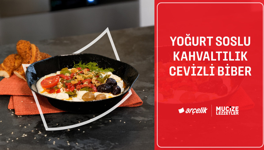 Yoğurt soslu kahvaltılık cevizli biber tarifi | Mucize Lezzetler