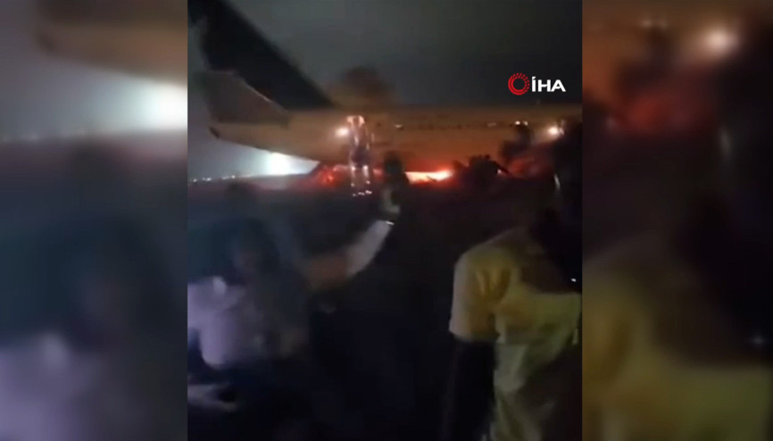 Senegal’de yolcu uçağı pistten çıktı: Yolcuların panik anları kamerada