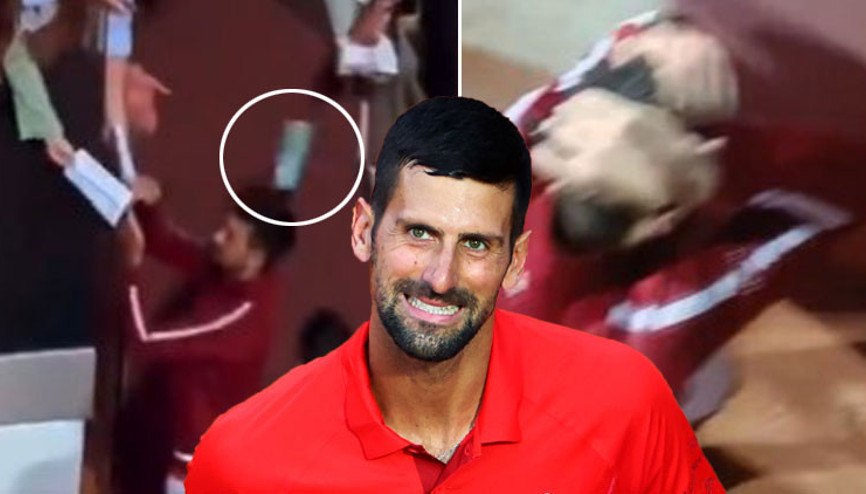 Novak Djokovicin kafasına termos isabet etti Bilerek mi atıldı Novak Djokovicin kafasına termos isabet etti Bilerek mi atıldı