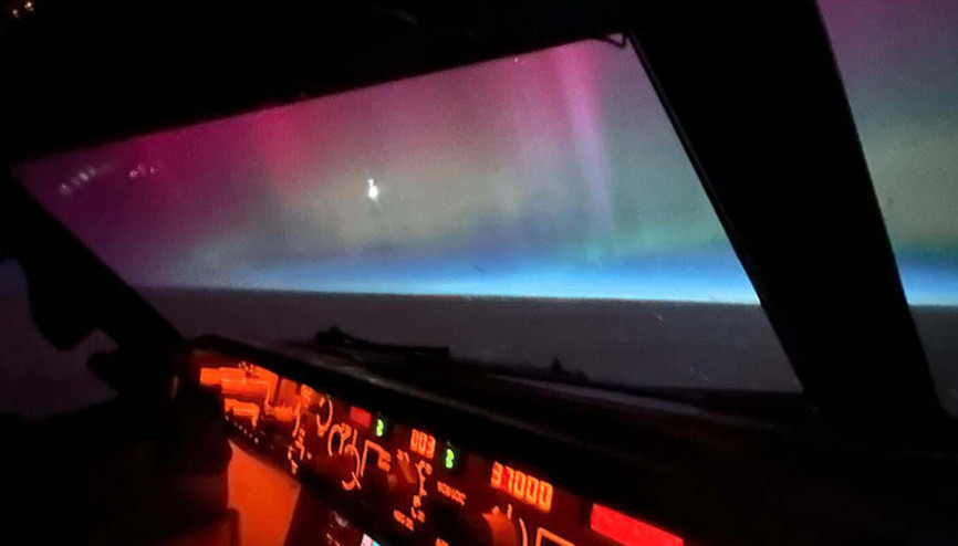 Pilotlara kuzey ışıkları sürprizi Böyle görüntülediler