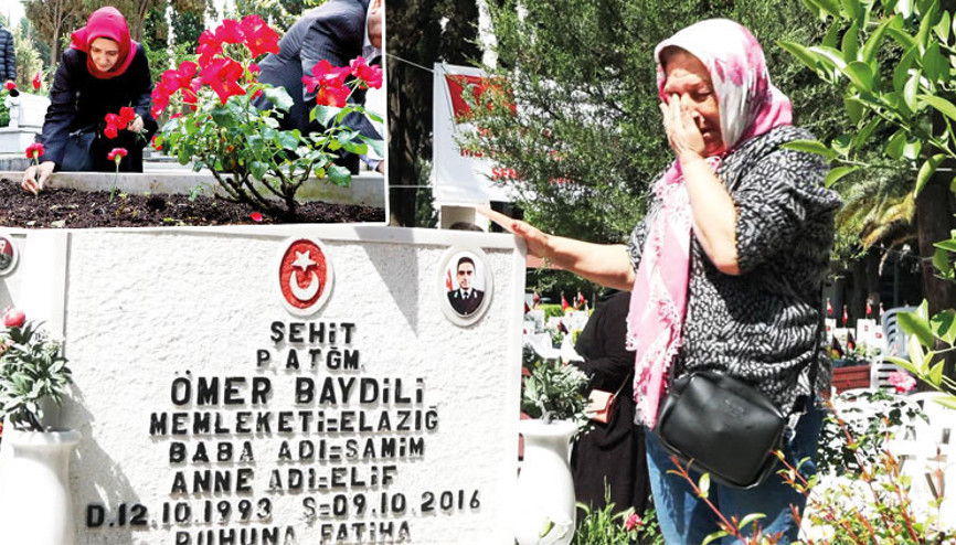 Şehitlerine koştular