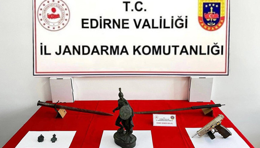 Edirnede tarihi eser operasyonunda 1 şüpheli gözaltına alındı