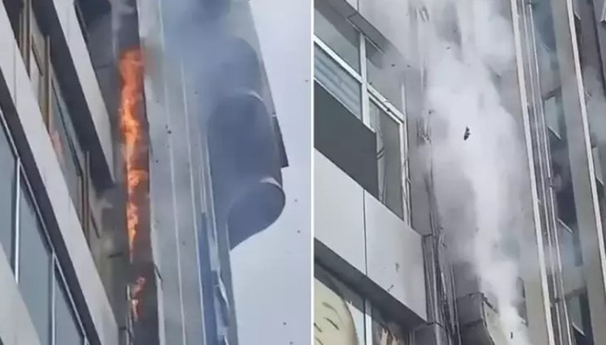 Şişli’de 6 katlı binada korkutan yangın: Lokantanın bacası alev aldı