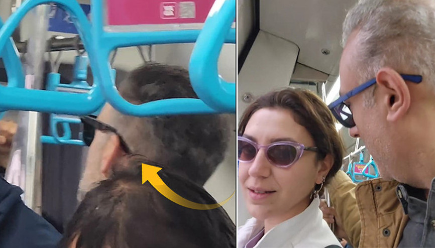 Toplu taşımada ünlü gördük: O da halktan biriymiş...