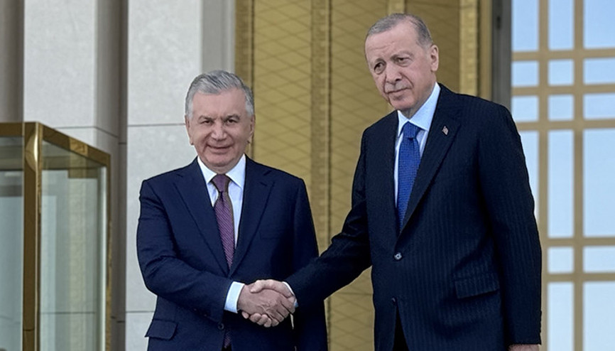 Erdoğan, Özbekistan lideri Mirziyoyev ile bir araya geldi