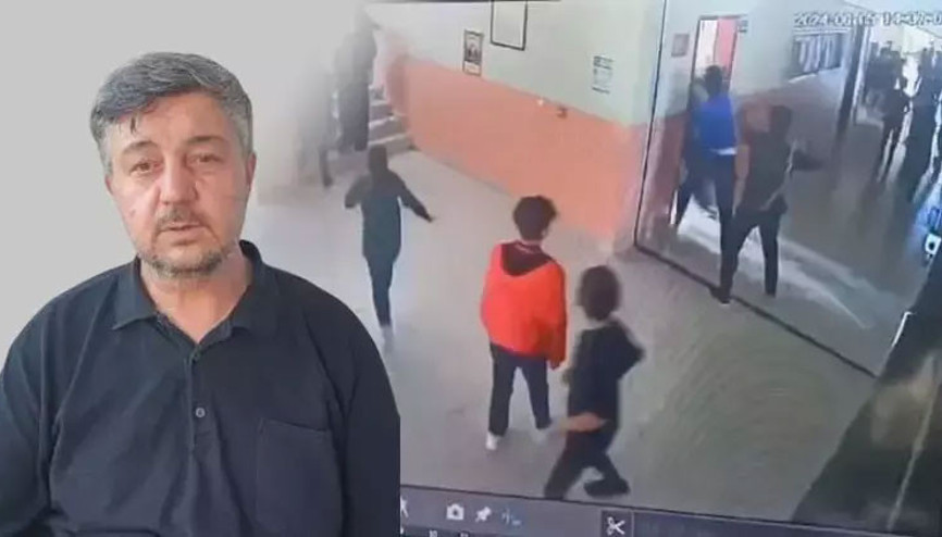 Veliden okul müdürüne zincirli saldırı kamerada Veliden okul müdürüne zincirli saldırı kamerada