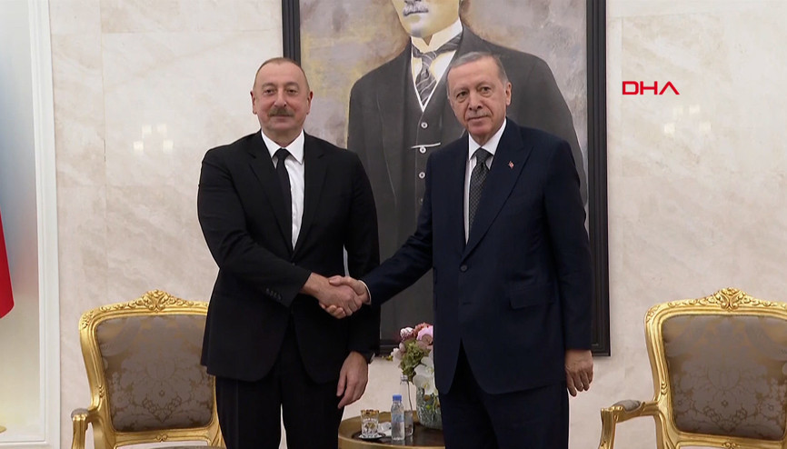 Cumhurbaşkanı Erdoğan, Azerbaycan Cumhurbaşkanı Aliyev ile görüştü