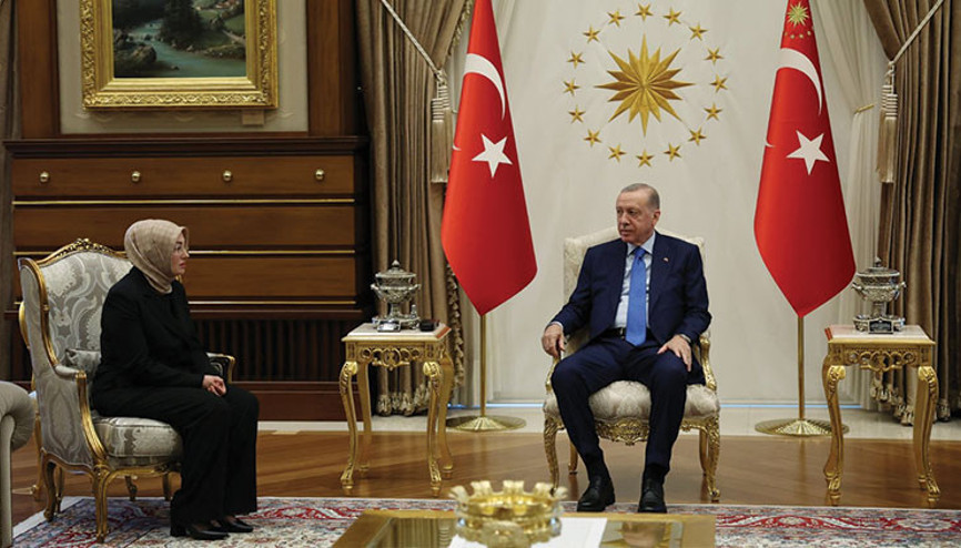 Cumhurbaşkanı Erdoğan, Sinan Ateşin eşi Ayşe Ateş ile görüştü