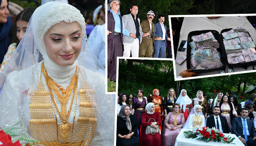 Aşiret düğününde saymakla bitmeyen takı: Kilolarca altın, milyonlarca lira para Aşiret düğününde saymakla bitmeyen takı: Kilolarca altın, milyonlarca lira para