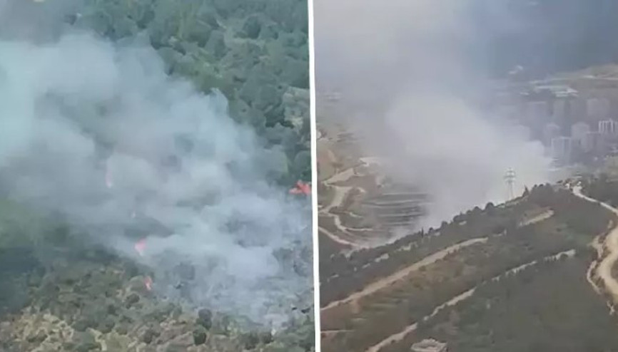 İzmir’in Narlıdere ilçesinde orman yangını