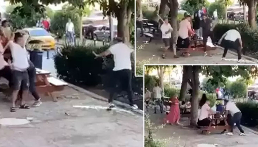 Avcılarda piknik yapan iki aile arasında sopalı kavga