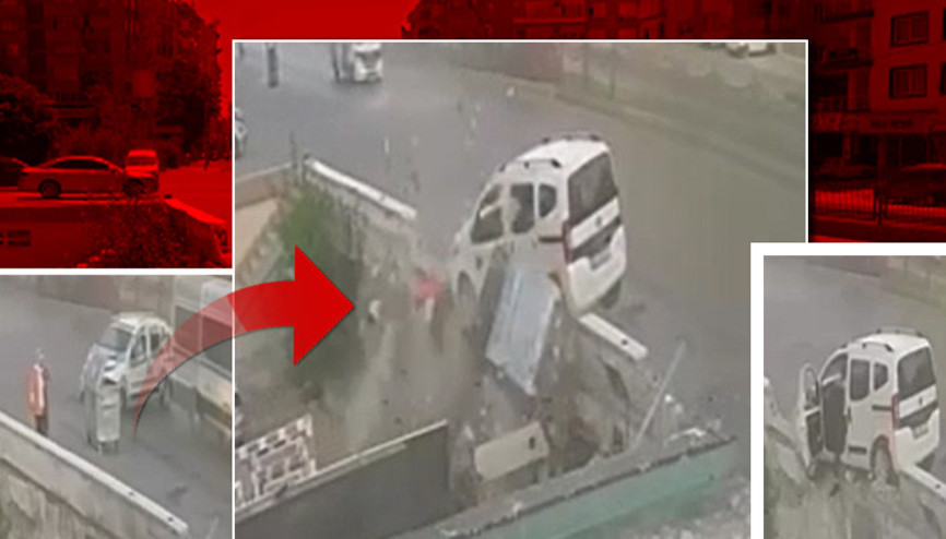 Mersinde feci kaza Kaldırımda yürürken neye uğradığını şaşırdı... Metrelerce yükseklikten düştü