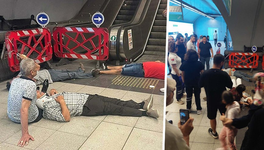 Metro istasyonunda merdiven kazası Ters yönde hareket etti, 9 kişi yaralandı