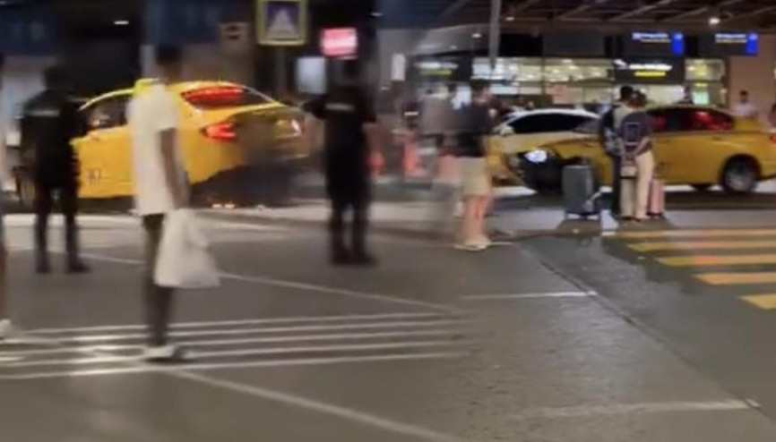 Sabiha Gökçende alkollü taksi sürücüsü ortalığı birbirine kattı