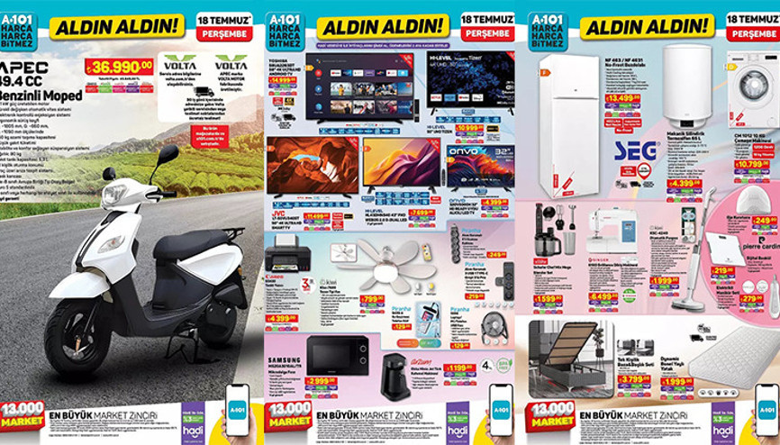 18 Temmuz A101 kataloğu 2024 - İNDİRİMLİ ÜRÜNLER- ||  A101de bu hafta neler var A101 Benzinli Moped getiriyor....
