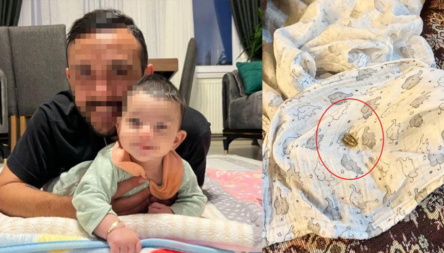 Çatıyı delip geçen yorgun mermi bebeğin yanına düştü