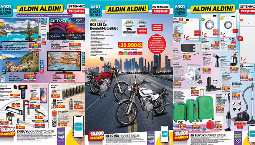 BUGÜN SATIŞTA A101 AKTÜEL 25 TEMMUZ 2024 - İNDİRİMLİ ÜRÜNLER || A101 aktüel bu hafta neler var A101 bu hafta Benzinli Motosiklet Getiriyor