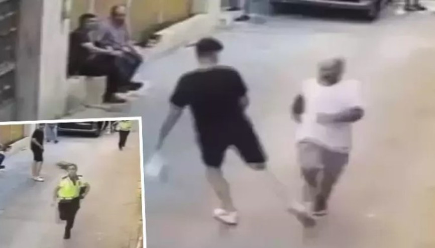 İzmir’de polisten kaçan kişiye çelme takıp onu yakalattı
