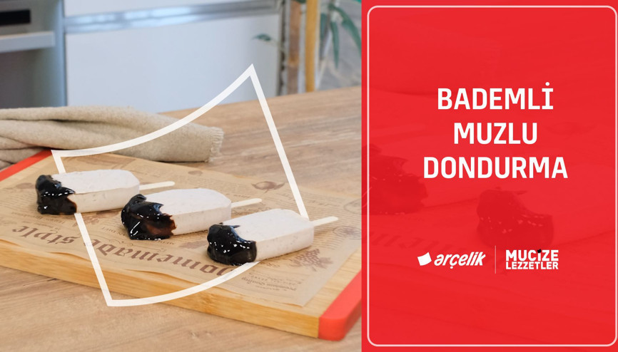 Bademli muzlu ve çikolatalı dondurma tarifi | Mucize Lezzetler