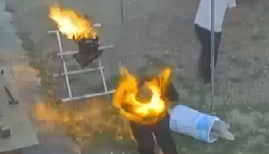 Mangal ateşi hayattan kopardı Dehşete düşüren olay kamerada