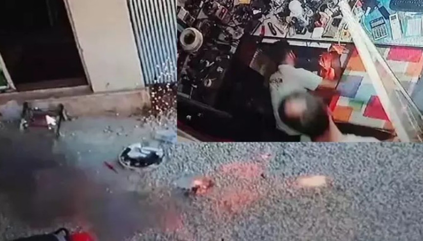 Tamircide şarja takılı robot süpürge önce alev aldı sonra bomba gibi böyle patladı