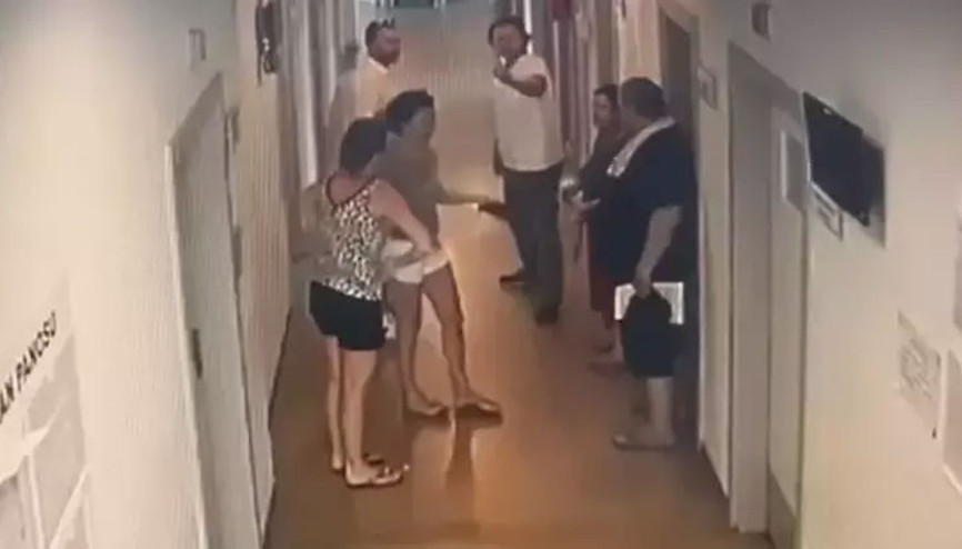 Bodrumda doktorun kalp krizi geçirdiği olayda, koridordaki kargaşa kamerada