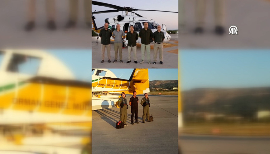Yunanistandaki orman yangınına müdahale için 2 uçak ve 1 helikopter gönderildi