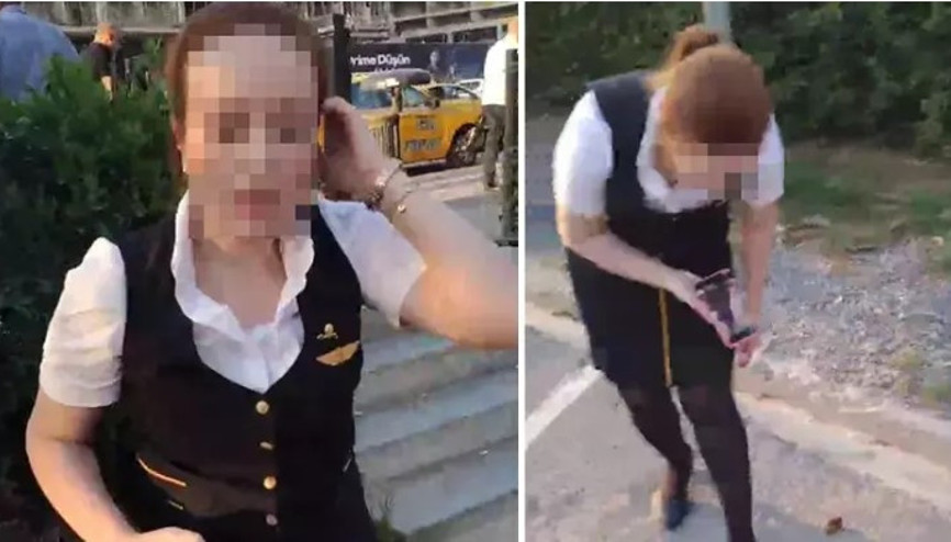 Üsküdar’da taksici ile hostes arasındaki tartışma kamerada