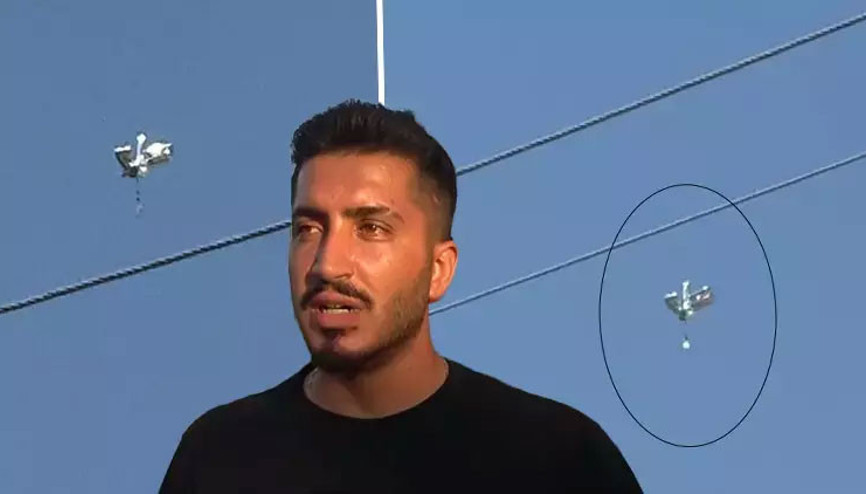Gökyüzünde uçan cismi uzay aracına benzeten vatandaşın heyecan dolu anları