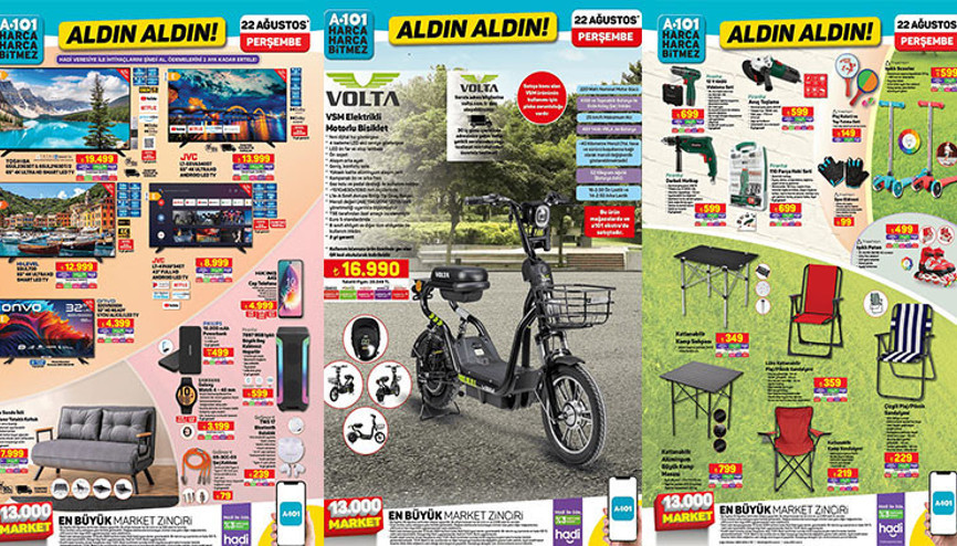 SATIŞTA A101 AKTÜEL 22 AĞUSTOS 2024 KATALOĞU- İNDİRİMLİ ÜRÜNLER 📌🛒|| A101de bu hafta neler var A101 aktüel Elektrikli Motorlu Bisiklet getiriyor... SATIŞTA A101 AKTÜEL 22 AĞUSTOS 2024 KATALOĞU- İNDİRİMLİ ÜRÜNLER 📌🛒|| A101de bu hafta neler var A101 aktüel Elektrikli Motorlu Bisiklet getiriyor...