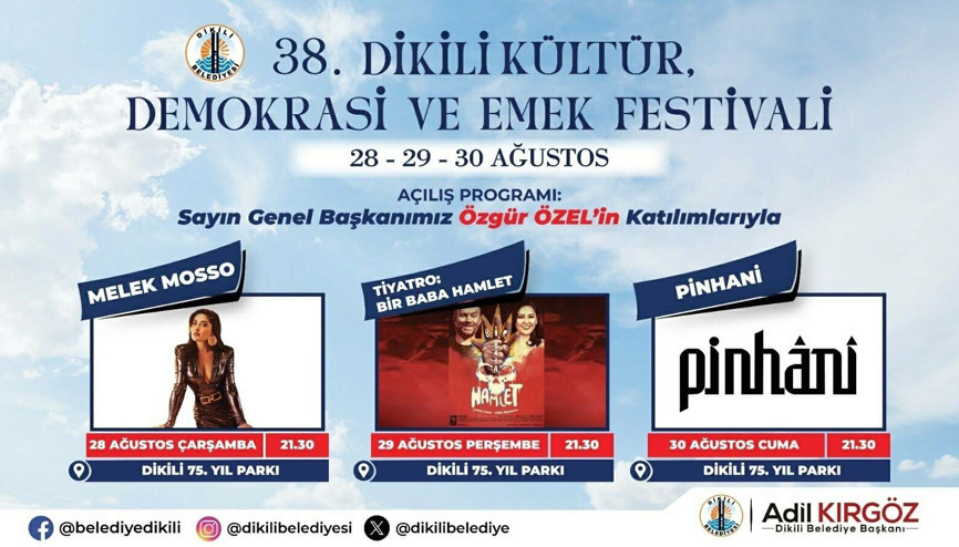 38inci Dikili Kültür, Demokrasi ve Emek Festivali başlıyor