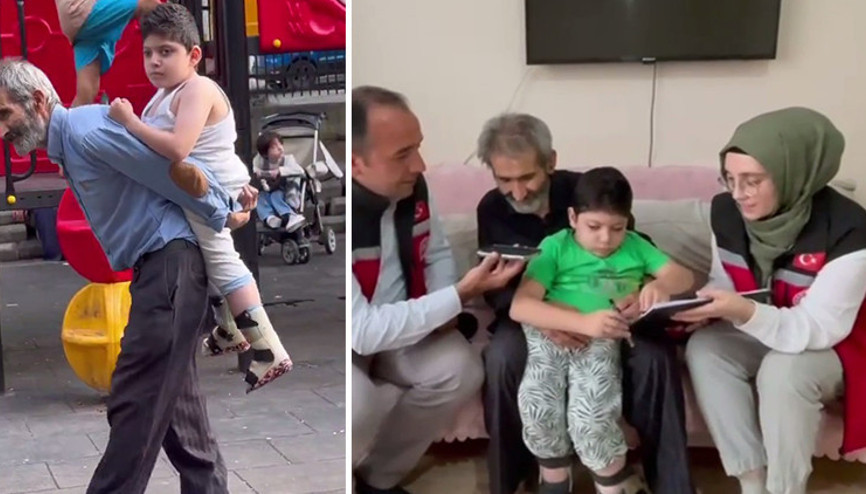 Aile ve Sosyal Hizmetler Bakanı Mahinur Özdemir Göktaştan Yiğit ve dedesine destek