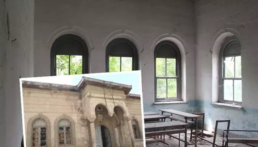 Defineciler, boşaltılan mahalledeki tarihi ilkokulu talan etti Defineciler, boşaltılan mahalledeki tarihi ilkokulu talan etti