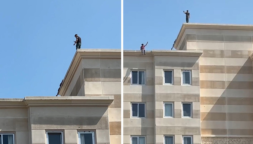 İstanbulda öğrenci yurdunun çatısında pes dedirten görüntü