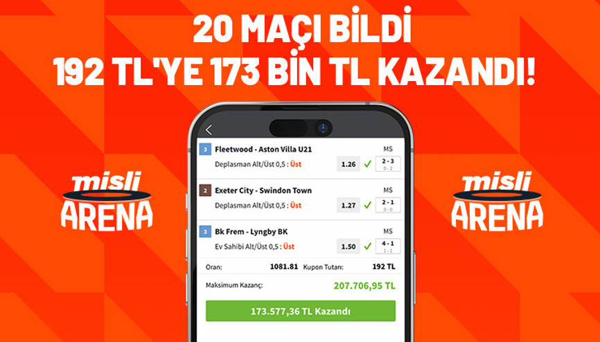 20 maçlık iddaa kuponu yaptı, 173 bin TL kazandı