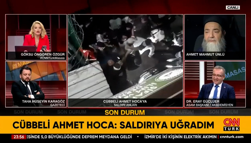 Cübbeli Ahmet Hocaya yumruklu saldırı 1 kişi gözaltına alındı