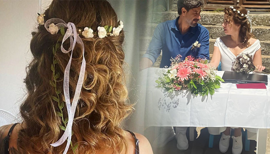 Ünlü oyuncu spor ayakkabı ile nikah masasında... Birlikte güzel anılar biriktirmeye niyetliyiz
