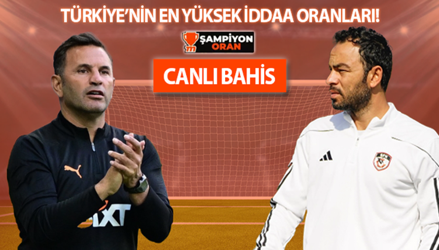 Erteleme maçında Galatasarayın konuğu Gaziantep FK Statü gereği kimler yok Hakem istatistikleri, iddaa oranları...