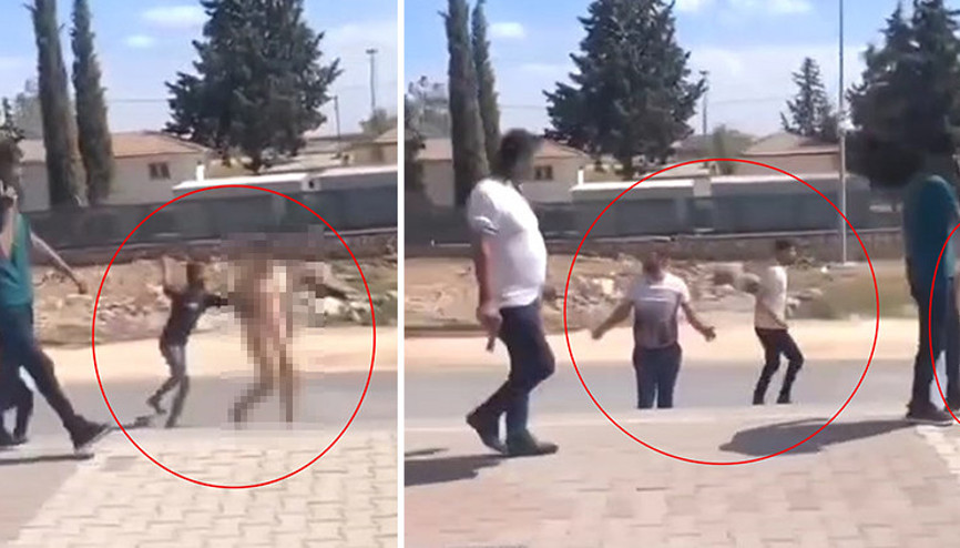 Mardinde şaşkına çeviren anlar Sokakta çıplak dolaşan kişiyi dövüp, polise teslim ettiler