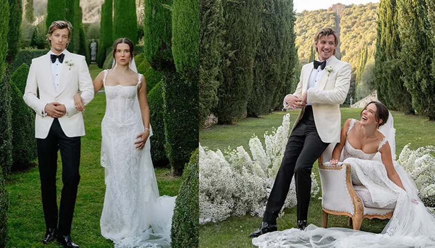 Bu aşka bir kez evlenmek yetmedi… Genç çiftin İtalya’daki muhteşem düğününden ilk kareler geldi