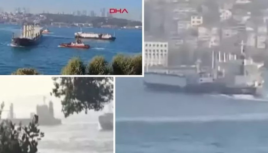 İstanbul Boğazı’nda iki yük gemisi çarpıştı