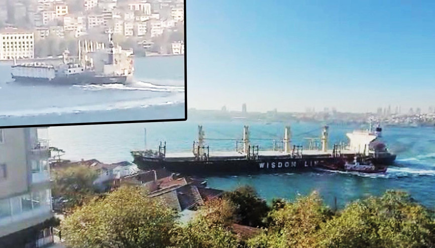 Boğaz’da faciadan dönüldü... 2 yük gemisi çarpıştı