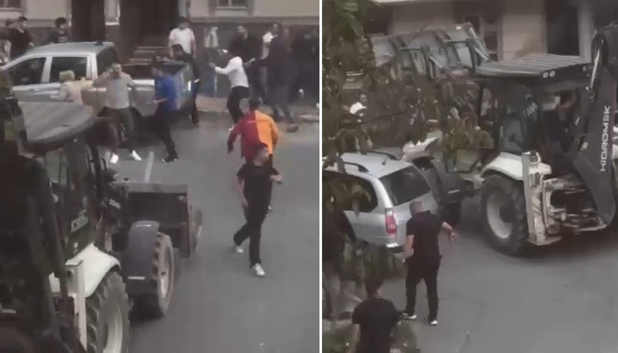 Arnavutköyde kavgaya iş makinesiyle dahil oldu 20ye yakın kişi yaralandı